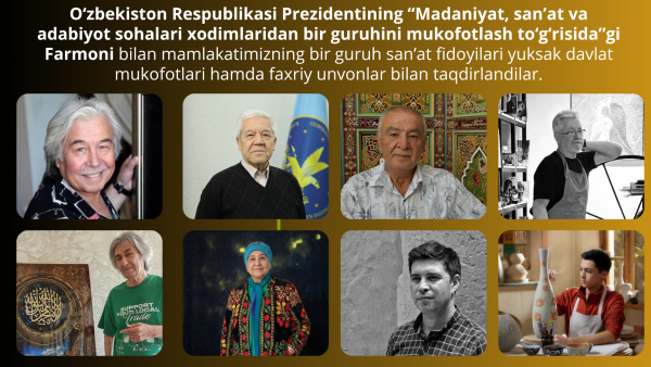 O‘zbekiston Respublikasi Prezidentining Farmoni san'at vakillari taqdirlandi