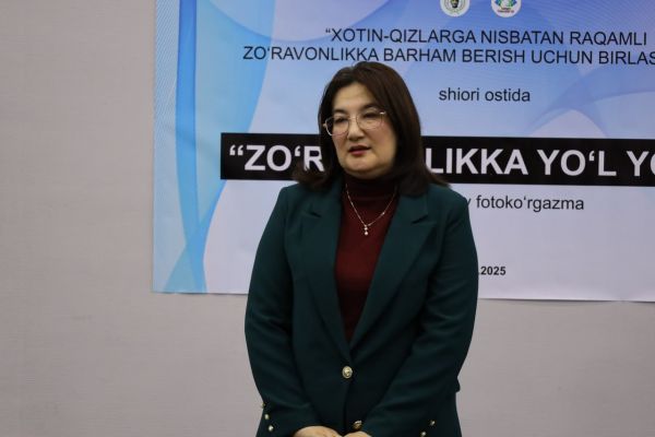Xotin-qizlarga nisbatan zo‘ravonlikka barham berish xalqaro kuni munosabati bilan “Zo‘ravonlikka yo‘l yo‘q!” nomli fotoko‘rgazmasi ochildi