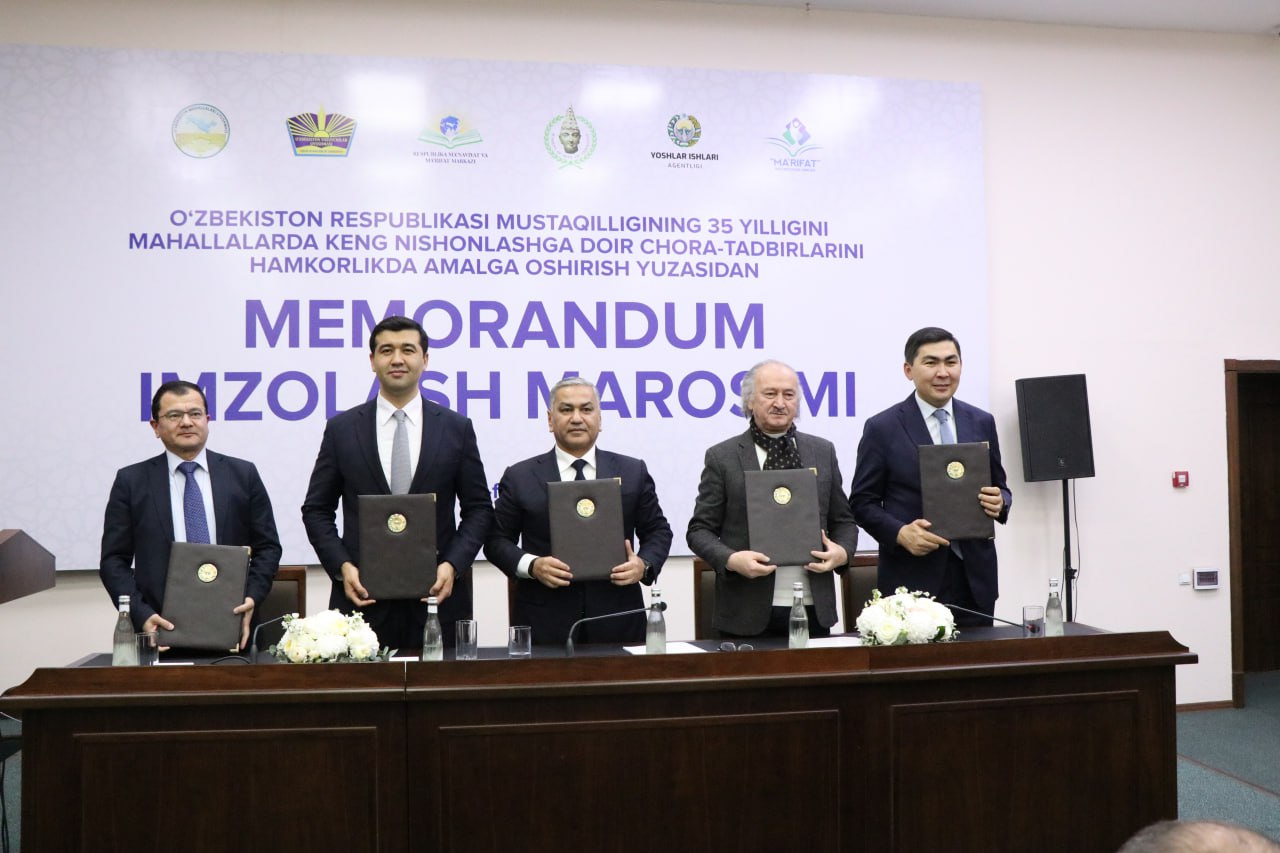 O‘zbekiston Respublikasi mustaqilligining 35 yilligini nishonlash bo‘yicha memorandum imzolandi
