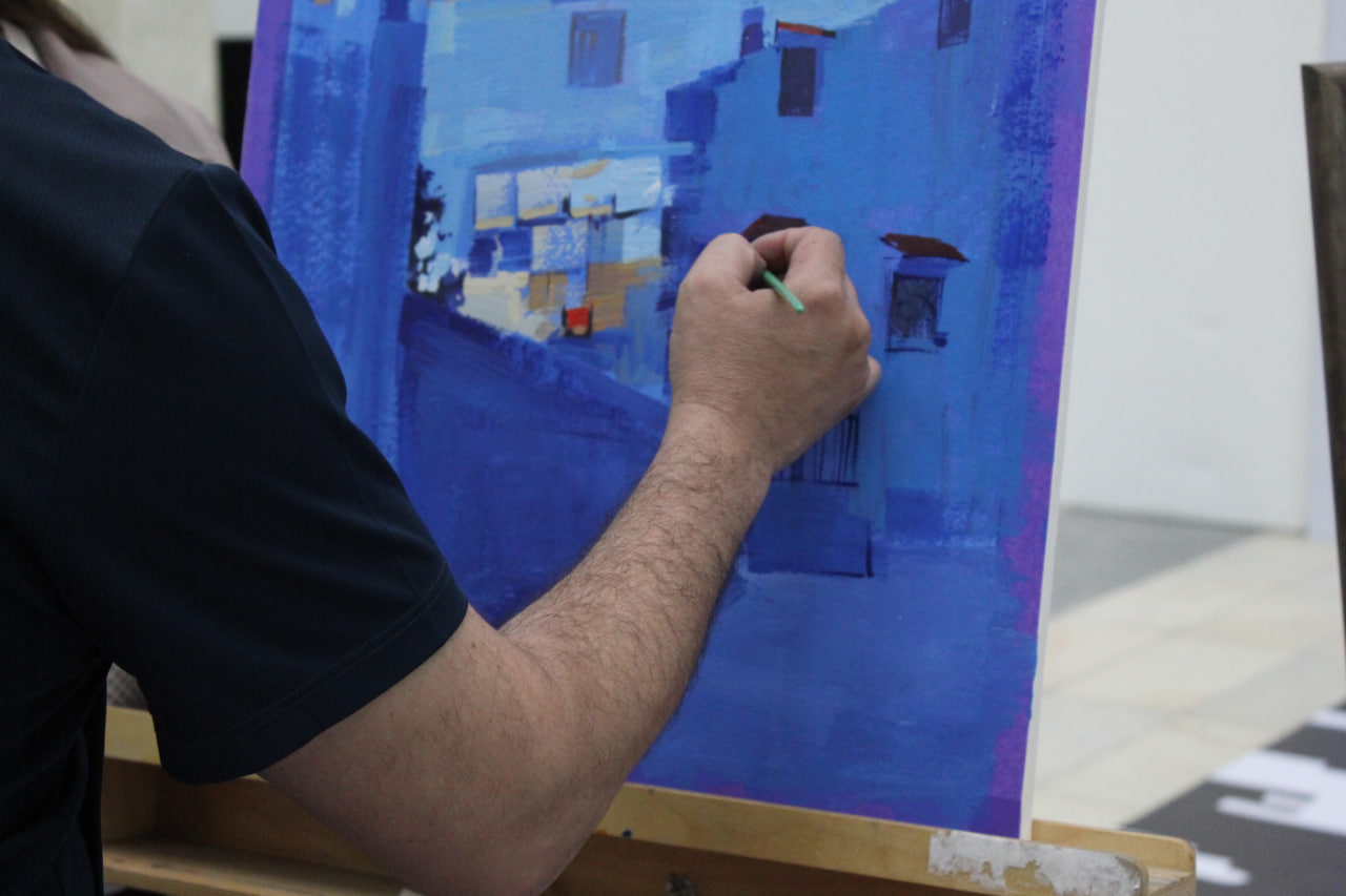 Rassomlik mahorat ustaxonasi stajyor-tadqiqotchisidan tempera bo‘yicha mahorat darsi o'tkazildi